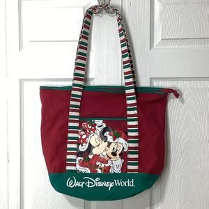 Walt Disney World Tote Disney Christmas Canvas Tote Mickey And Minnie Clause